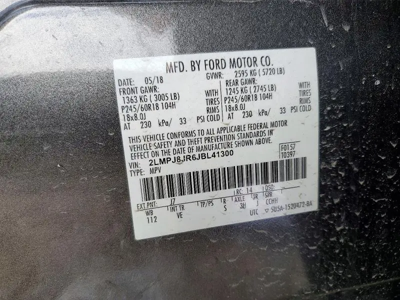 2018 LINCOLN MKX PREMIERE  