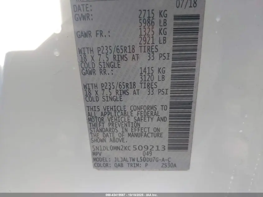 2019 INFINITI QX60 LUXE