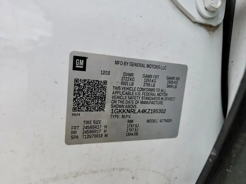 2019 GMC ACADIA SLE  