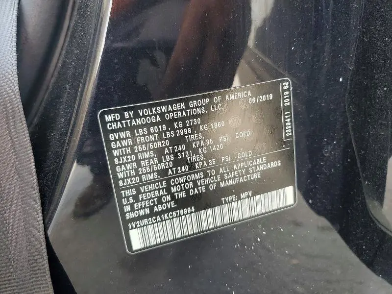 2019 VOLKSWAGEN ATLAS SEL  