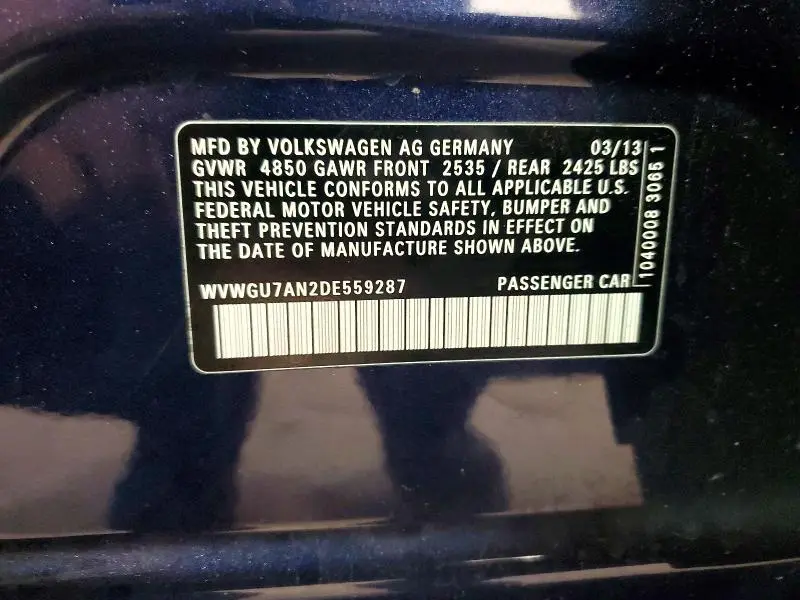 2013 VOLKSWAGEN CC VR6 4MOTION  