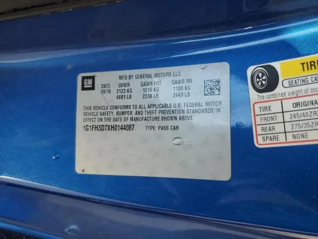 2017 CHEVROLET CAMARO SS  