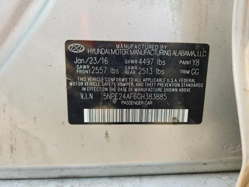2016 HYUNDAI SONATA SE  