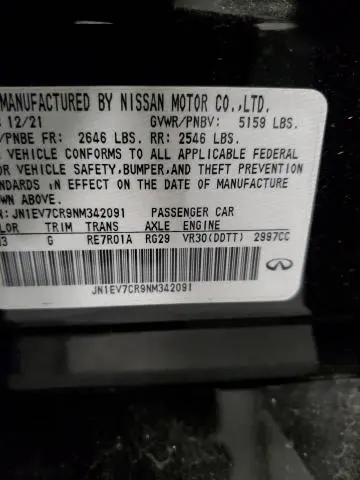 2022 INFINITI Q50 SENSORY