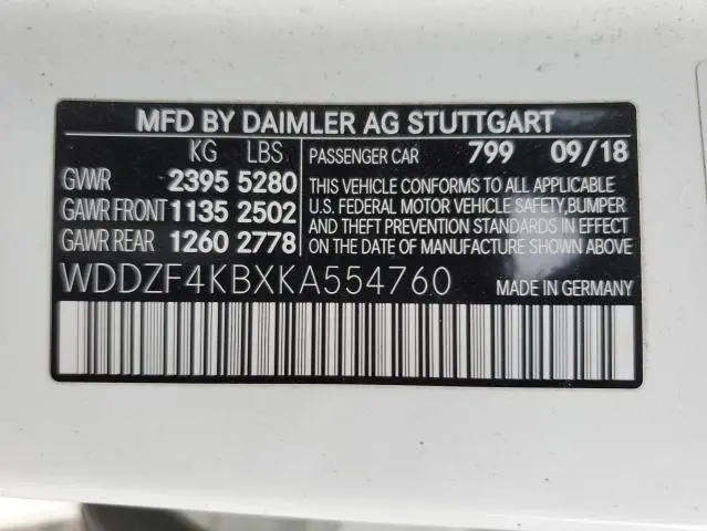 2019 MERCEDES-BENZ E 300 4MATIC  