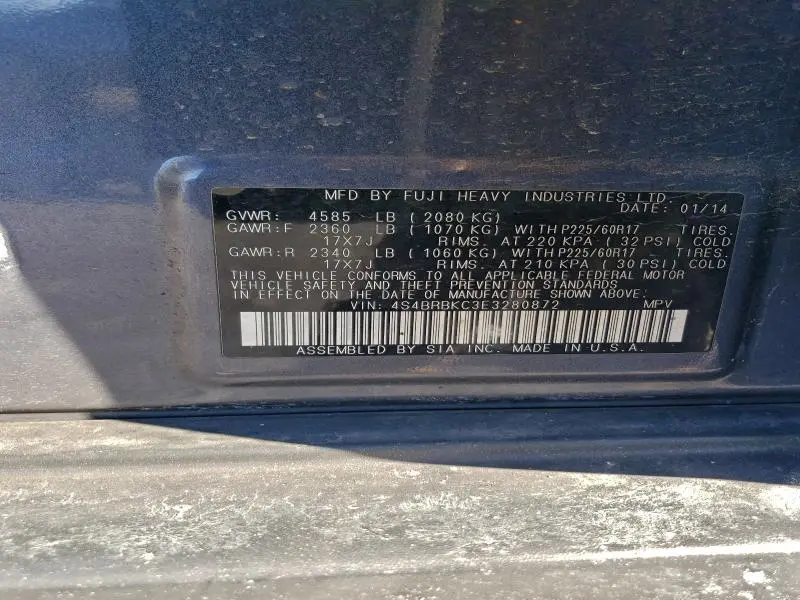 2014 SUBARU OUTBACK 2.5I LIMITED  