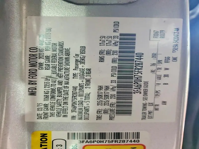 2015 FORD FUSION SE  