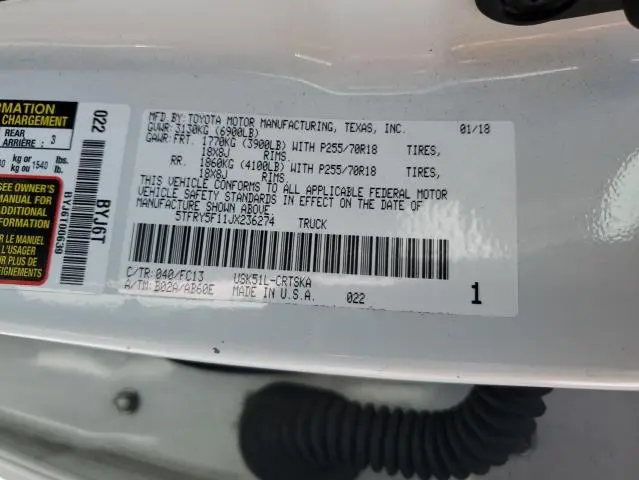 2018 TOYOTA TUNDRA DOUBLE CAB SR  