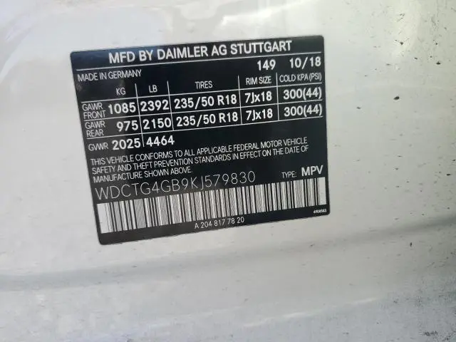 2019 MERCEDES-BENZ GLA 250 4MATIC  