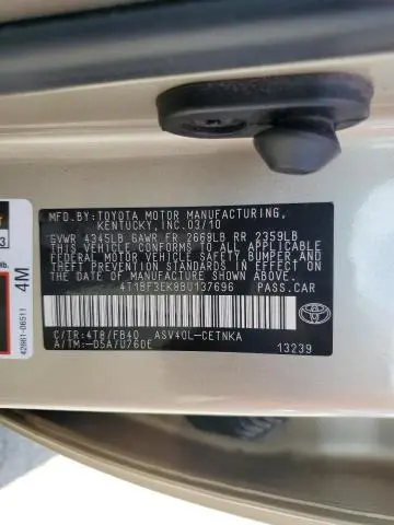 2011 TOYOTA CAMRY BASE  