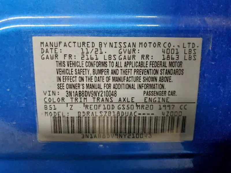 2022 NISSAN SENTRA SR  