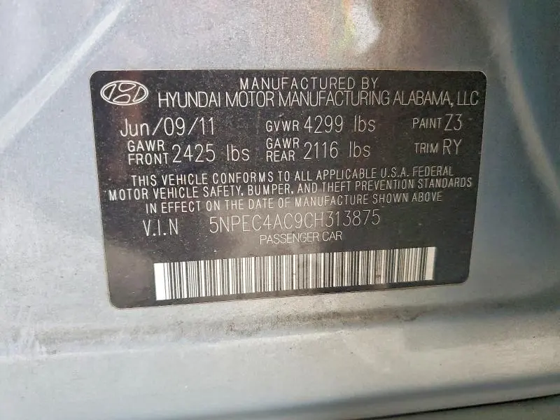 2012 HYUNDAI SONATA SE  