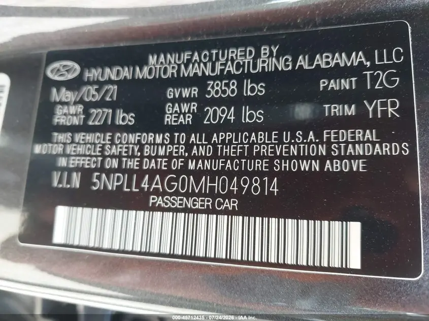 2021 HYUNDAI ELANTRA SE
