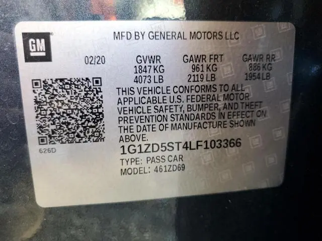 2020 CHEVROLET MALIBU LT  