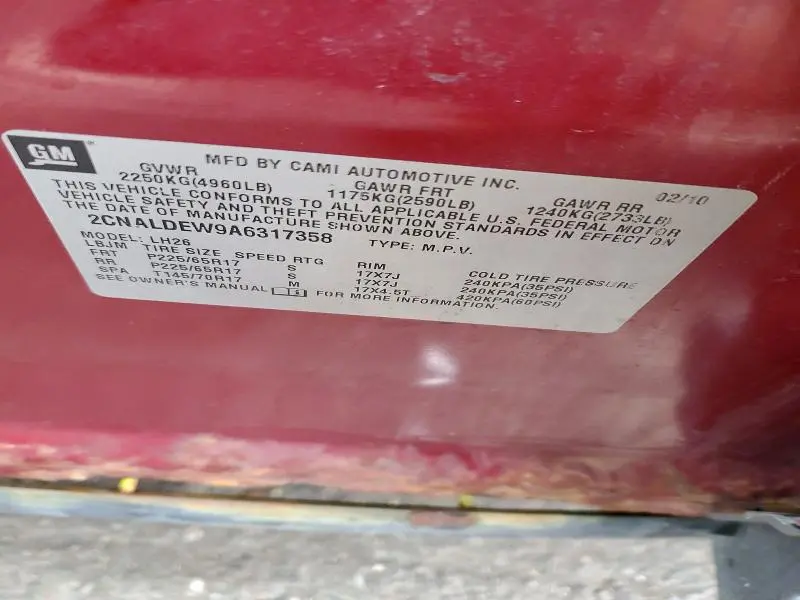 2010 CHEVROLET EQUINOX LT  