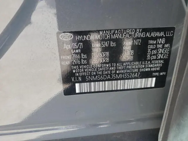 2021 HYUNDAI SANTA FE SEL  