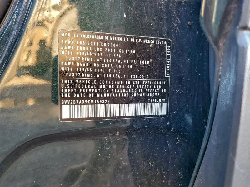 2019 VOLKSWAGEN TIGUAN SE  