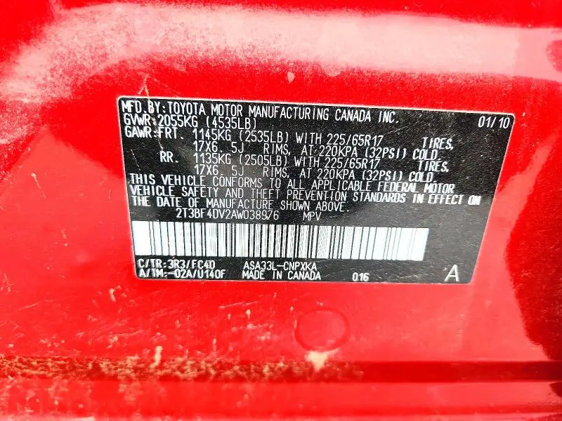 2010 TOYOTA RAV4 BASE  