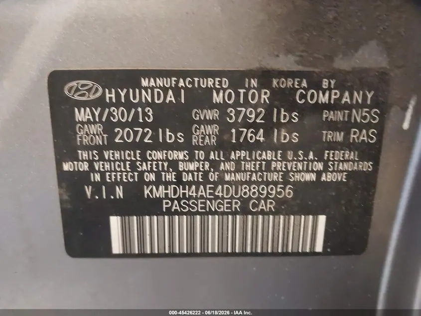2013 HYUNDAI ELANTRA GLS