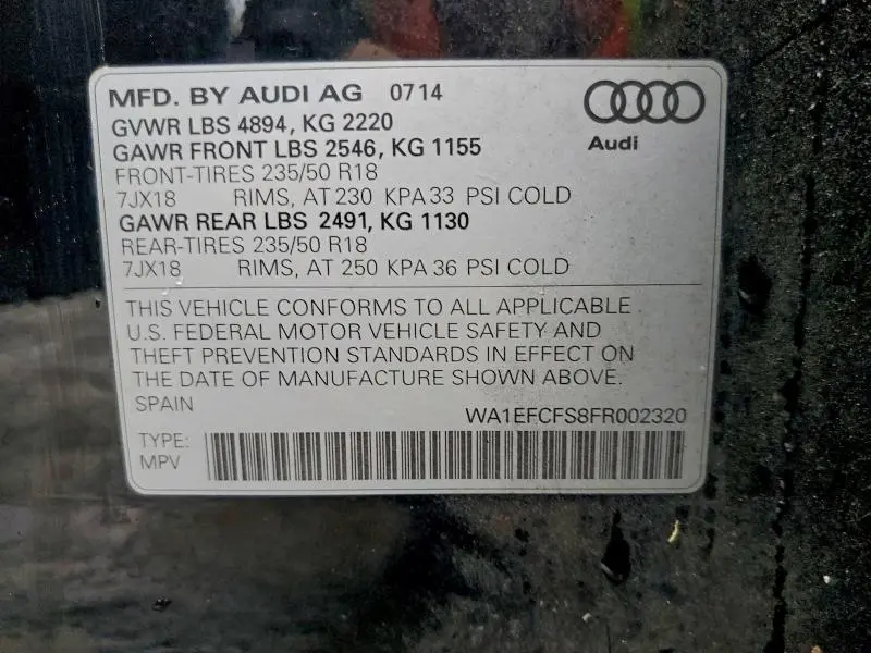 2015 AUDI Q3 PREMIUM PLUS  