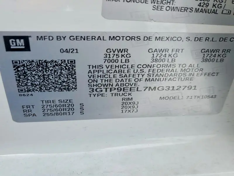 2021 GMC SIERRA K1500 AT4  