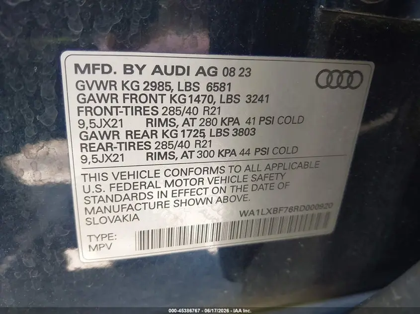 2024 AUDI Q7 PREMIUM PLUS 55 TFSI QUATTRO TIPTRONIC
