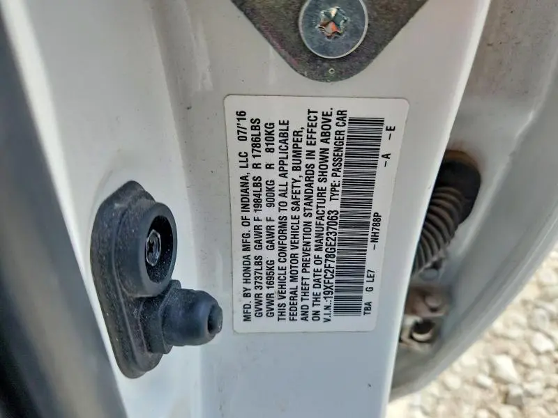 2016 HONDA CIVIC EX  