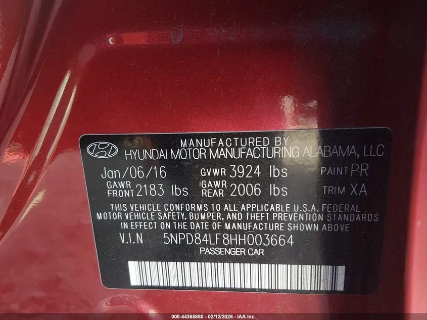 2017 HYUNDAI ELANTRA SE