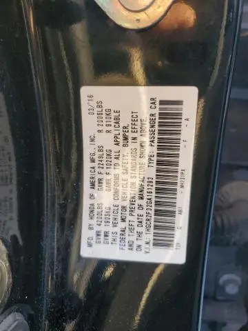 2016 HONDA ACCORD LX  