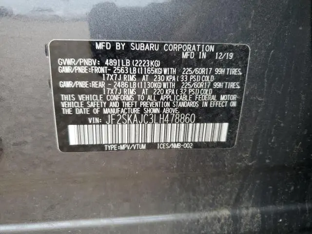 2020 SUBARU FORESTER PREMIUM  