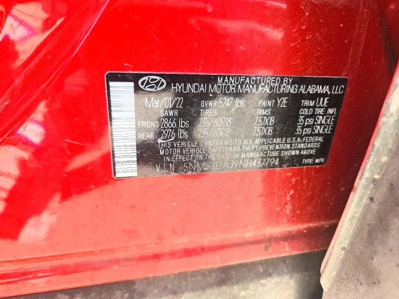 2022 HYUNDAI SANTA FE SEL  