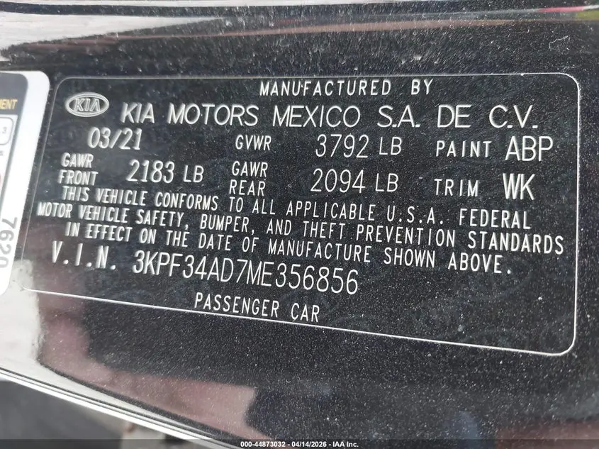 2021 KIA FORTE GT-LINE