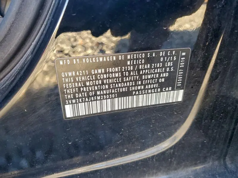 2015 VOLKSWAGEN JETTA BASE  