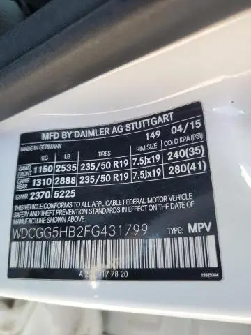 2015 MERCEDES-BENZ GLK 350  