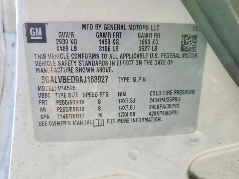 2010 BUICK ENCLAVE CXL  