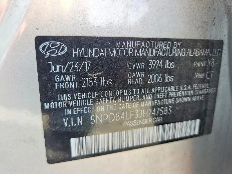 2018 HYUNDAI ELANTRA SEL  