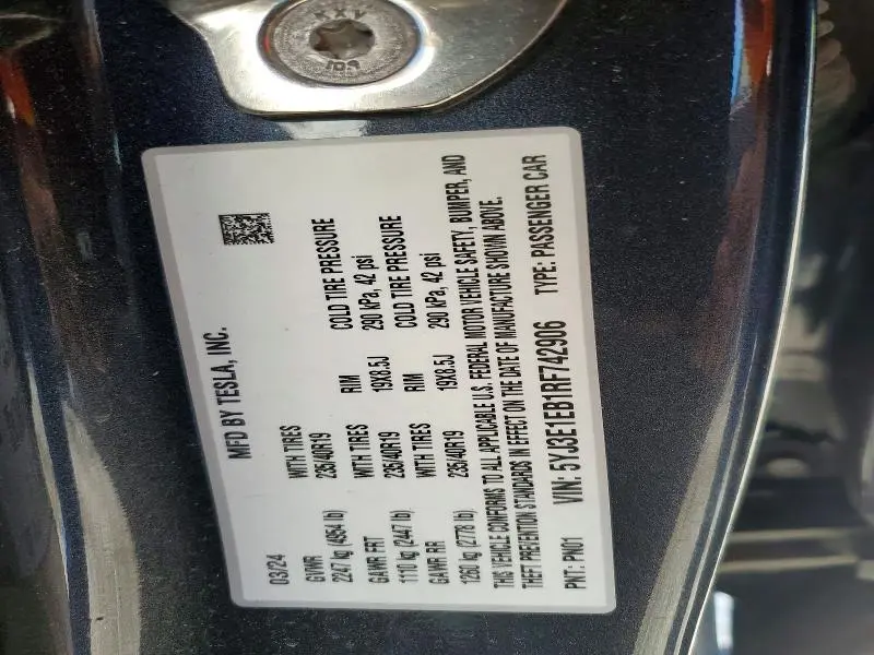 2024 TESLA 3   