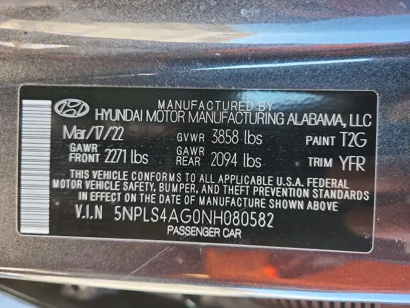 2022 HYUNDAI ELANTRA SEL  