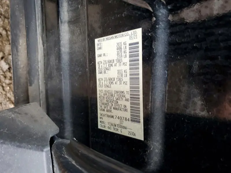 2021 NISSAN ROGUE SV  