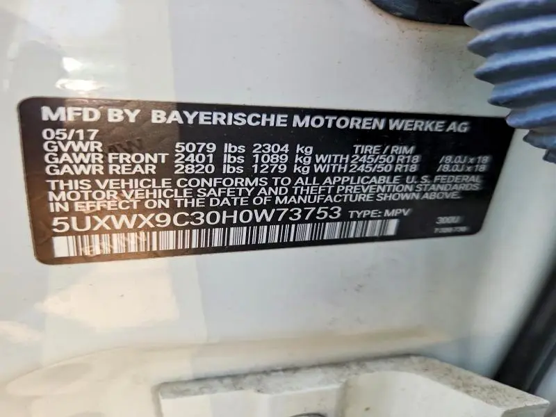 2017 BMW X3 XDRIVE28I  