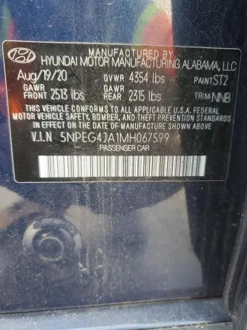 2021 HYUNDAI SONATA SE  