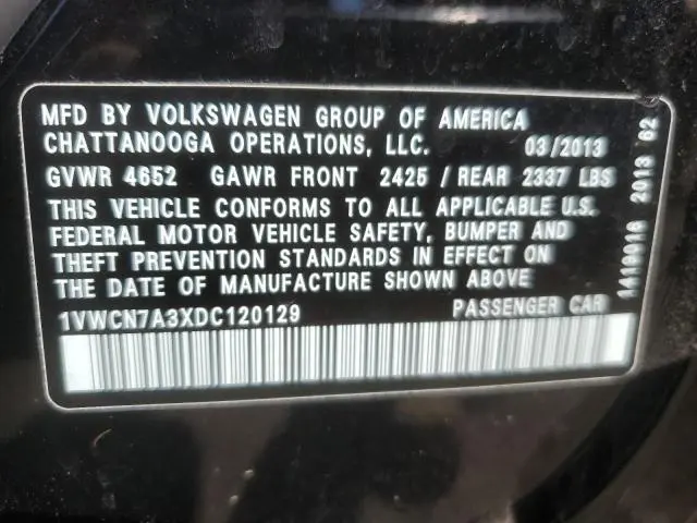 2013 VOLKSWAGEN PASSAT SEL  