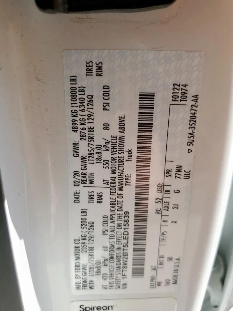 2020 FORD F250 SUPER DUTY  