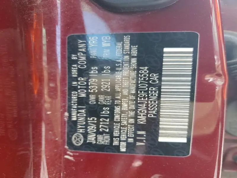2015 HYUNDAI GENESIS 3.8L  