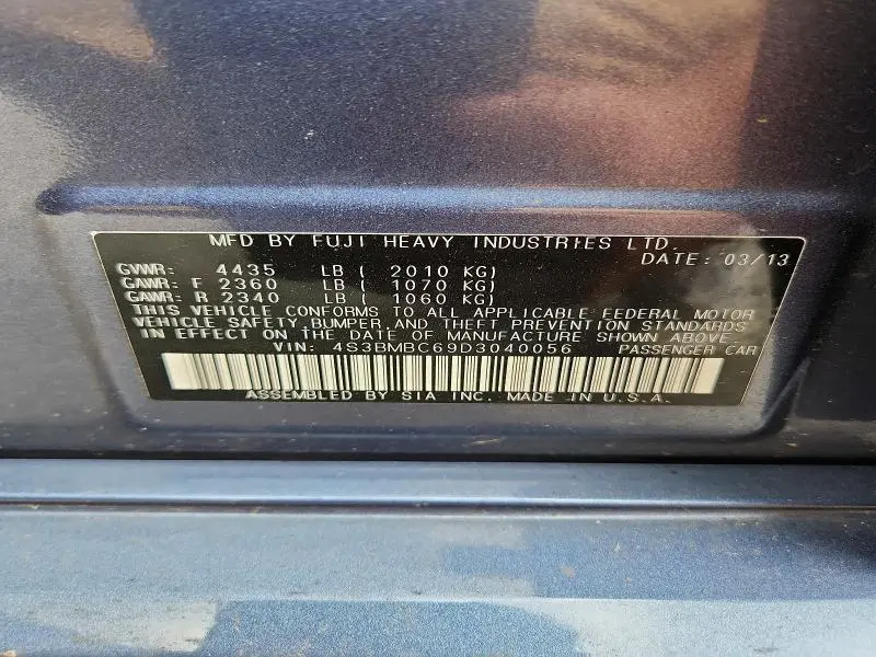 2013 SUBARU LEGACY 2.5I PREMIUM  