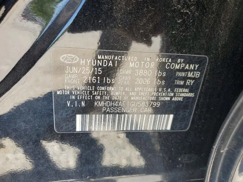 2016 HYUNDAI ELANTRA VALUE EDITION  