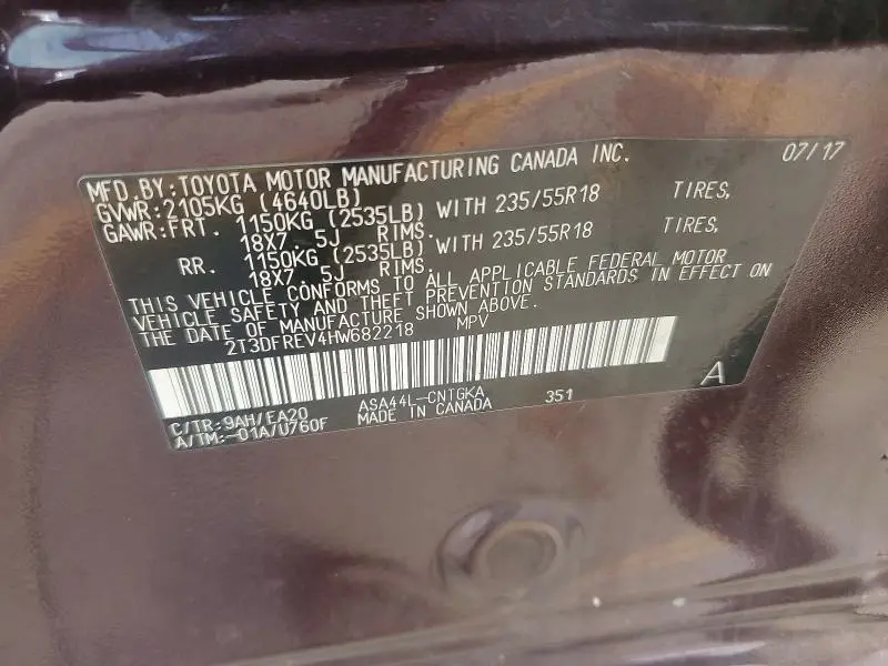 2017 TOYOTA RAV4 LIMITED  