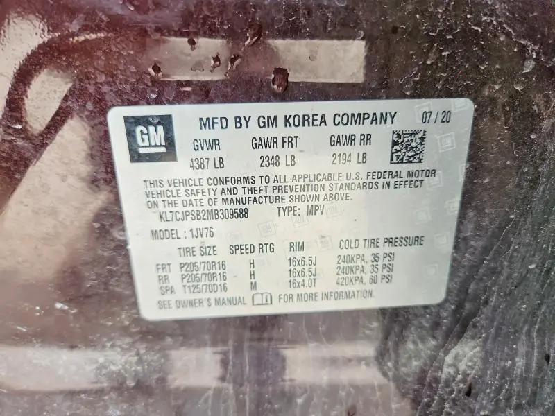 2021 CHEVROLET TRAX 1LT  