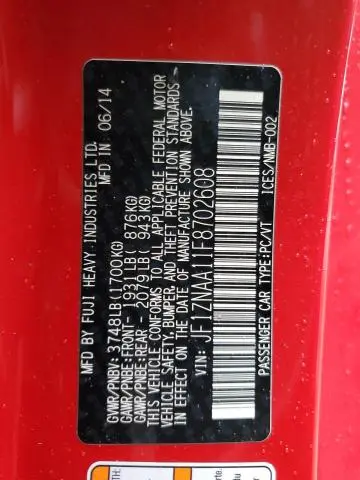 2015 TOYOTA SCION FR-S   