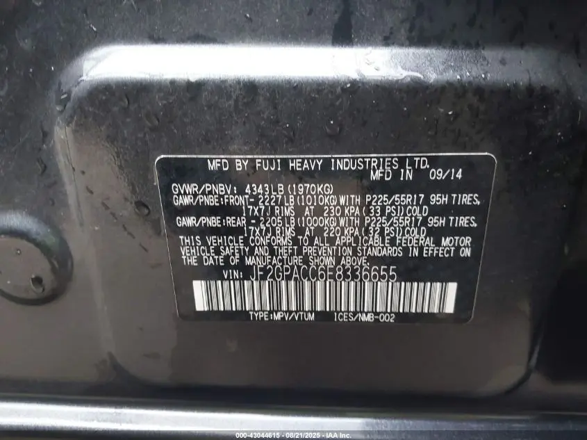 2014 SUBARU XV CROSSTREK 2.0I PREMIUM